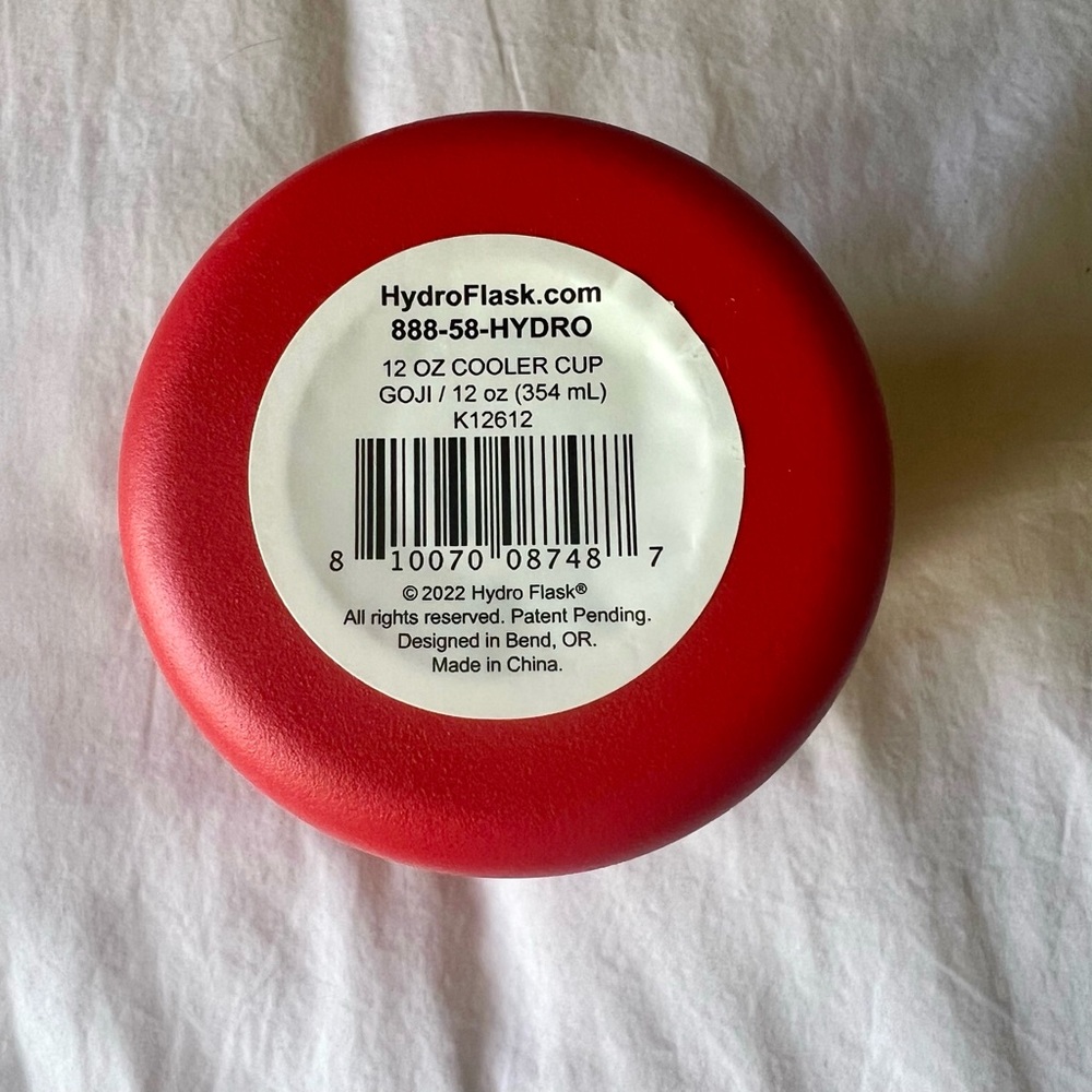Hydro Flask Cooler Cup  12oz- Beer Seltzer Pop Can Insulator Holder Goji Red NEW - Picture 4 of 5